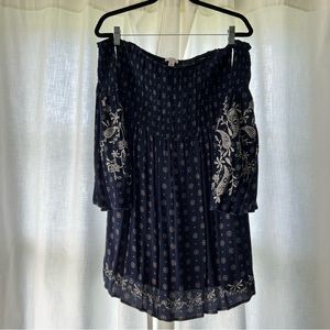 Strapless Bell Sleeve Dress